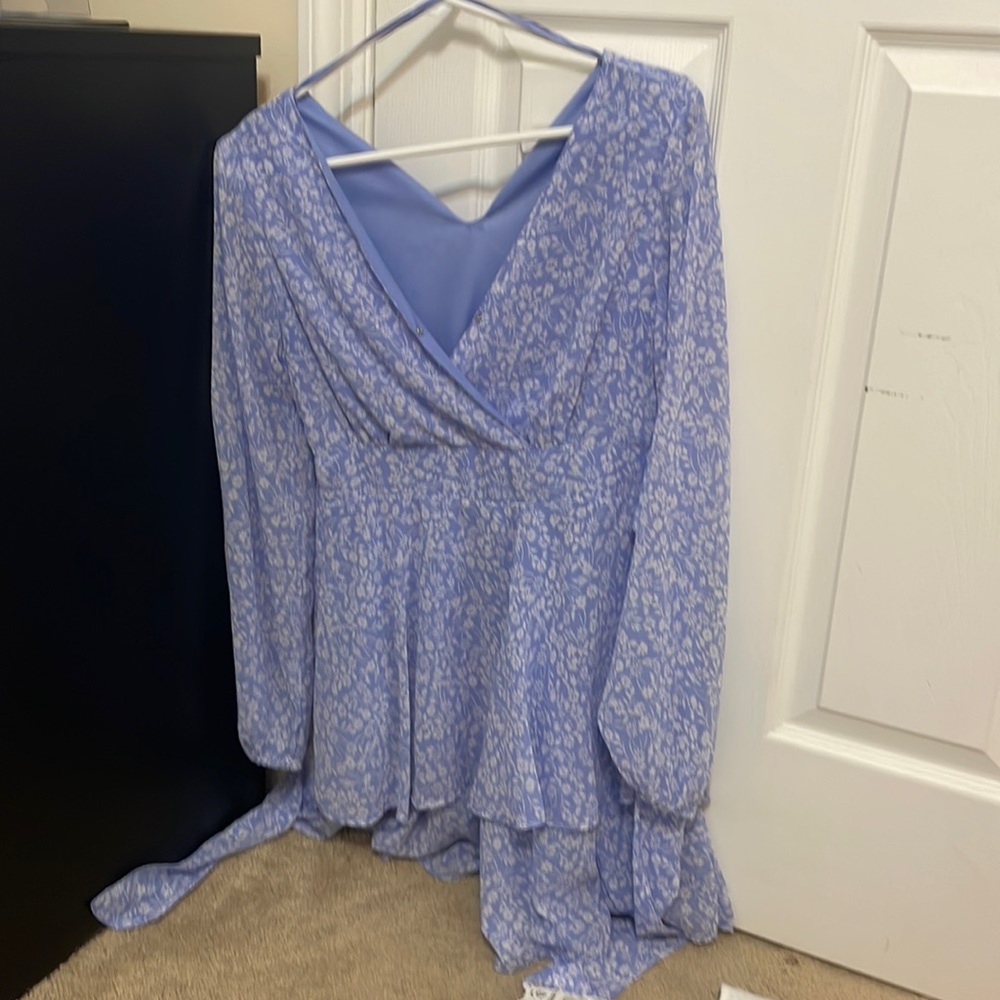 Blue dress flowy